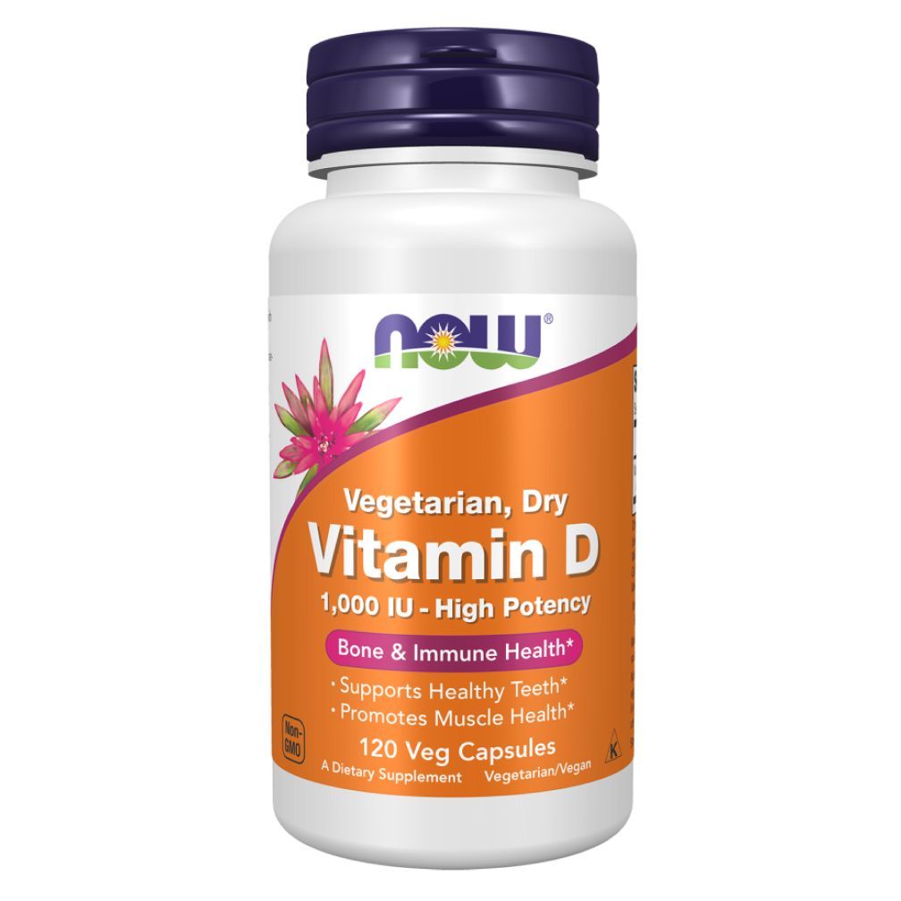 NOW Vitamin D3, Высокоэффективный витамин Д-3 1000 МЕ 120 вег. капсул (303 мг)