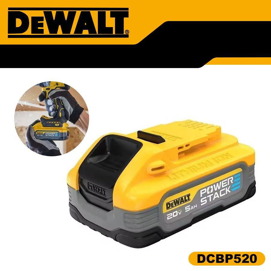 DEWALT20В,5,0Ah,Компактнаялитиеваябатарея,Аккумулятор,индикаторзаряда,DCBP520