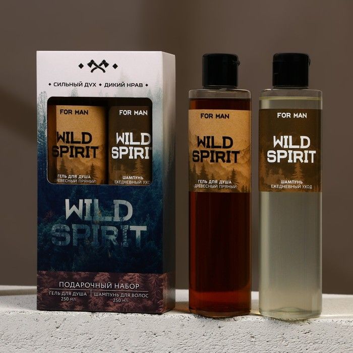 Набор уходовых средств Чистое счастье "Wild Spirit" гель для душа и шампунь для волос, 2х250 мл