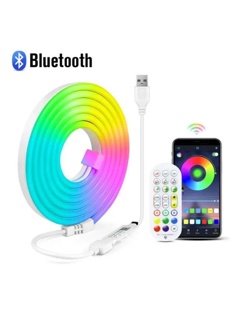 ГибкаясветодиоднаялентаRGB,сBluetooth,5м