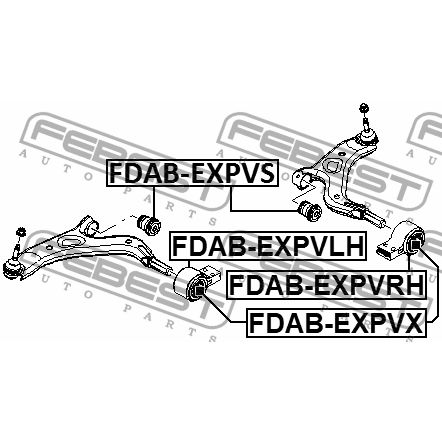 Сайлентблок рычага задн с кроншт правый FORD EXPLORER 2011- FDAB-EXPVRH FEBEST FDAB-EXPVRH