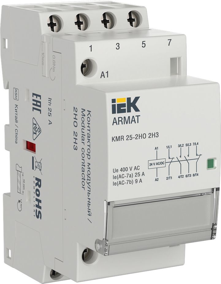 КонтактормодульныйIEK/ИЭКKMRArmat,25А24ВAC/DC2НО2НЗ,AR-KMR20-025-22-024/коммутационноеоборудование