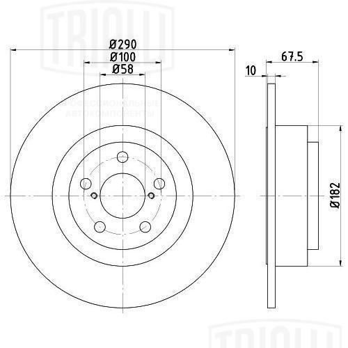 Барабан тормозной Renault Duster 10- c подшипником d 228 Trialli TRIALLI TF 015133