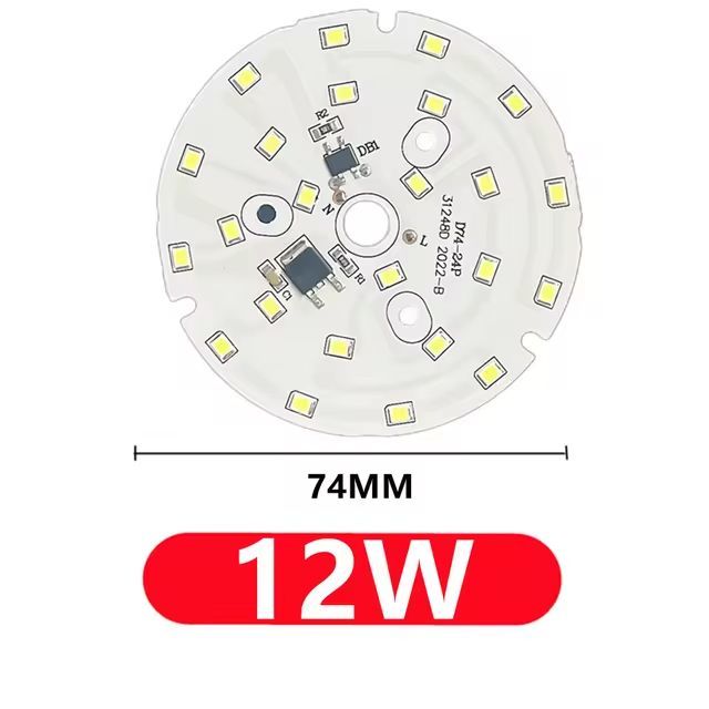 Алюминиеваякруглаясветодиоднаяплата(модуль)12W220V74ммledsmd2835,белыйтеплыйсвет