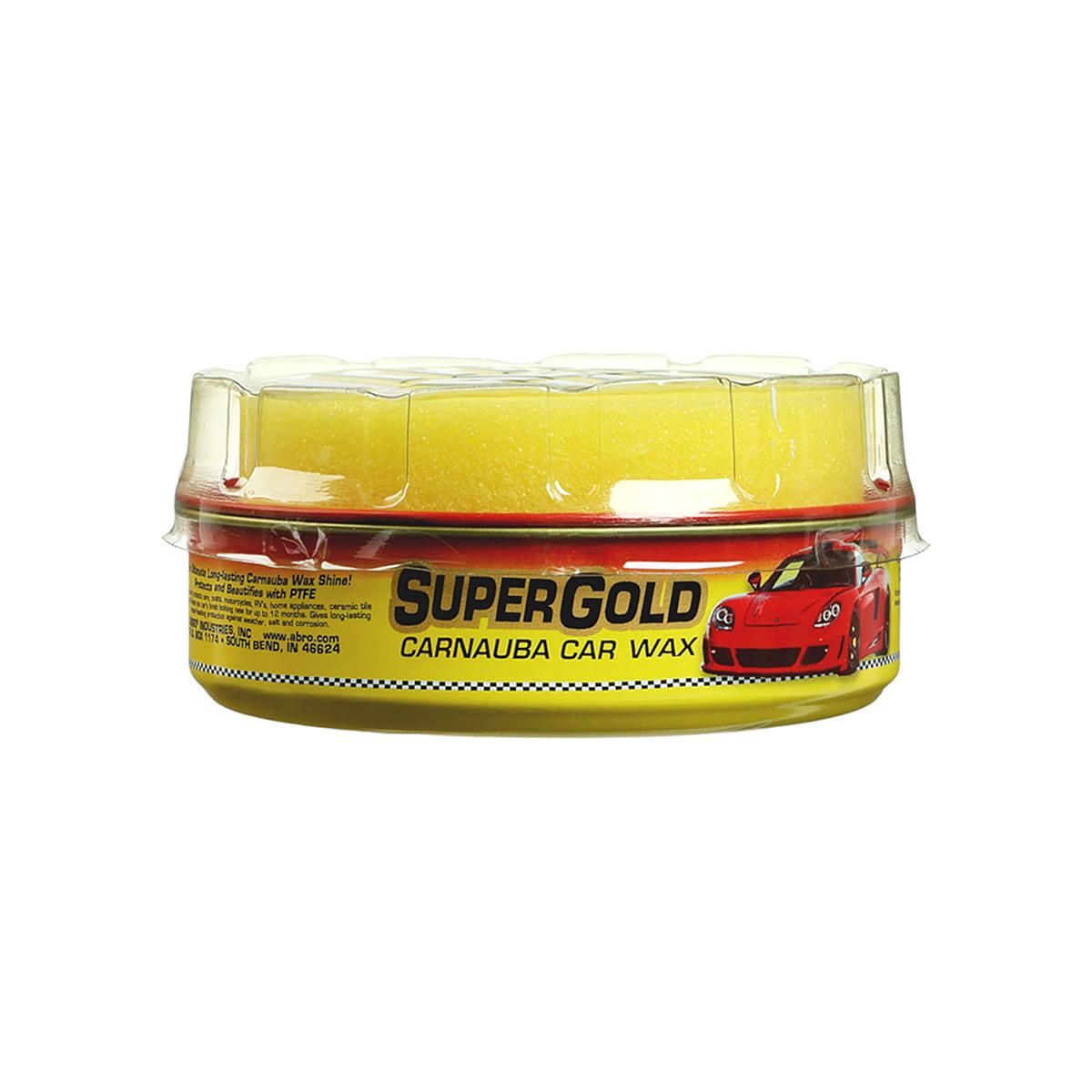 Автовоск тефлоновый (воск полироль абро для кузова автомобиля) Abro PW-400 Super Gold Car Wax с губкой 230 г.