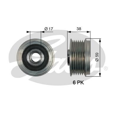 Шкив генератора OAP7168 (7789-10168) GATES OAP7168