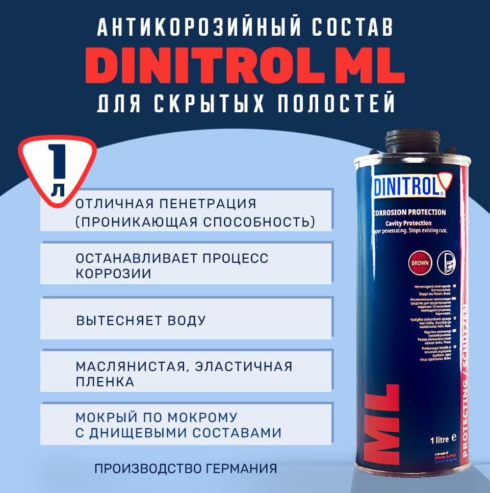 Антикор для скрытых полостей DINITROL-ML 1л (евробалон)