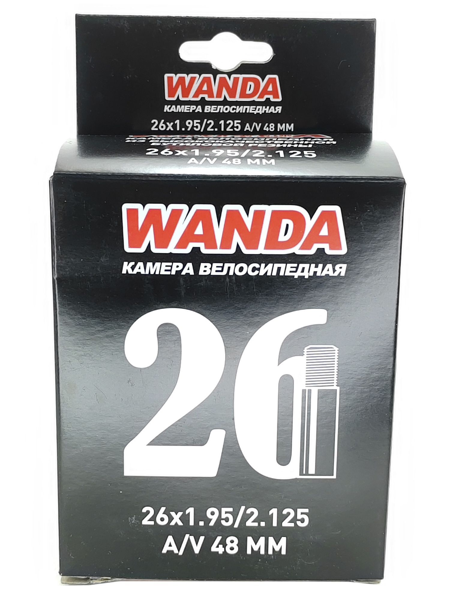 Wanda Камера велосипедная 26 дюймов, 26х1.95/2.125, AV 48 мм — WANDA TYRE — Товары для велоспорта — фото 2