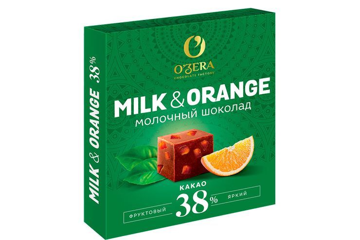 O'Zera, шоколад молочный Milk & Orange, 90 г