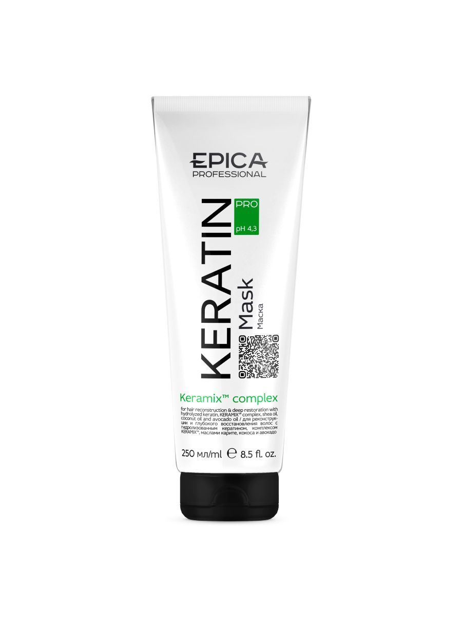 Маска для восстановления волос с кератином, 250 мл Keratin Pro Epica Professional