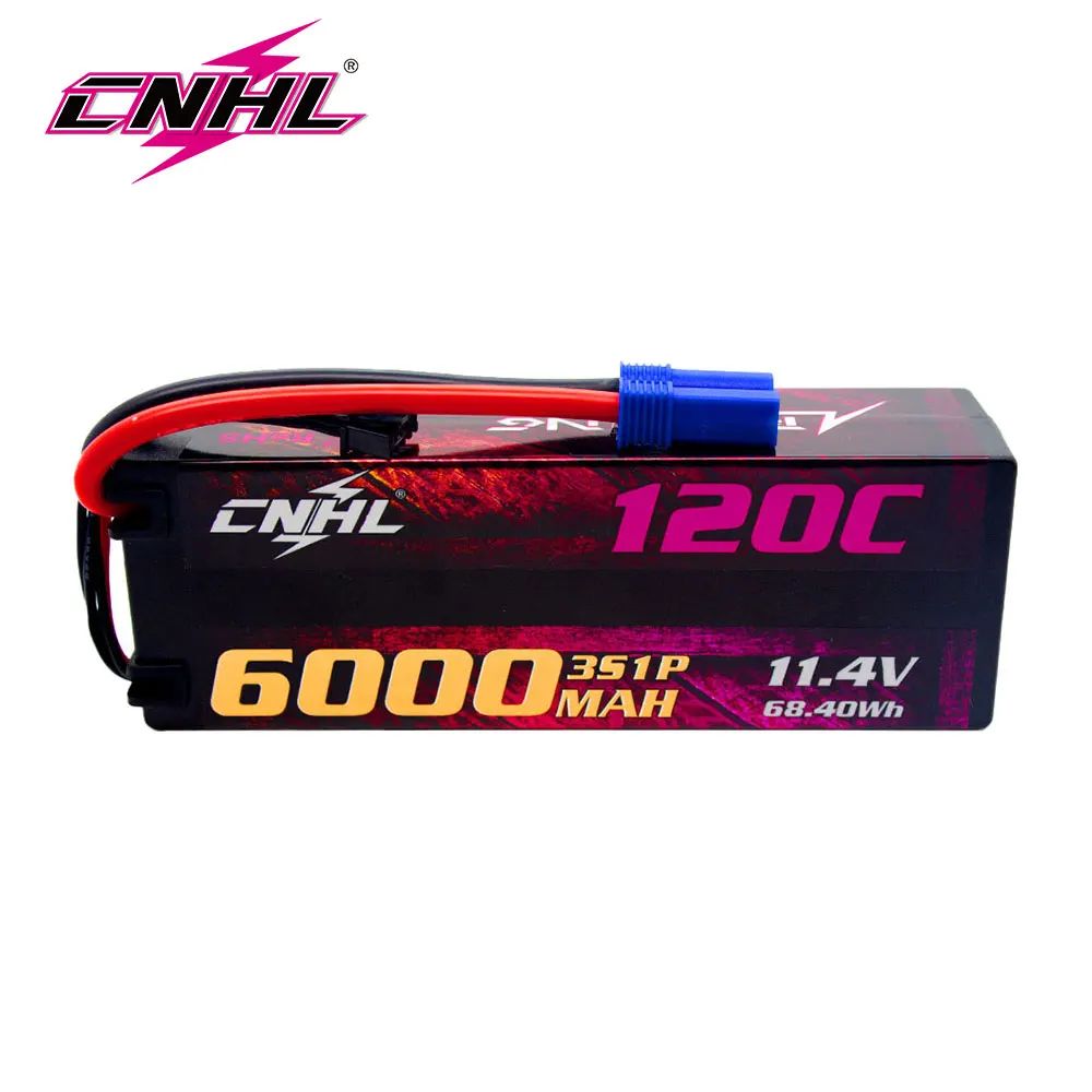 CNHL 2S 3S 4S Lipo аккумулятор 6000 мАч 7,6 В 11,4 В 15,2 В 120C HV Жесткий чехол с вилкой EC5