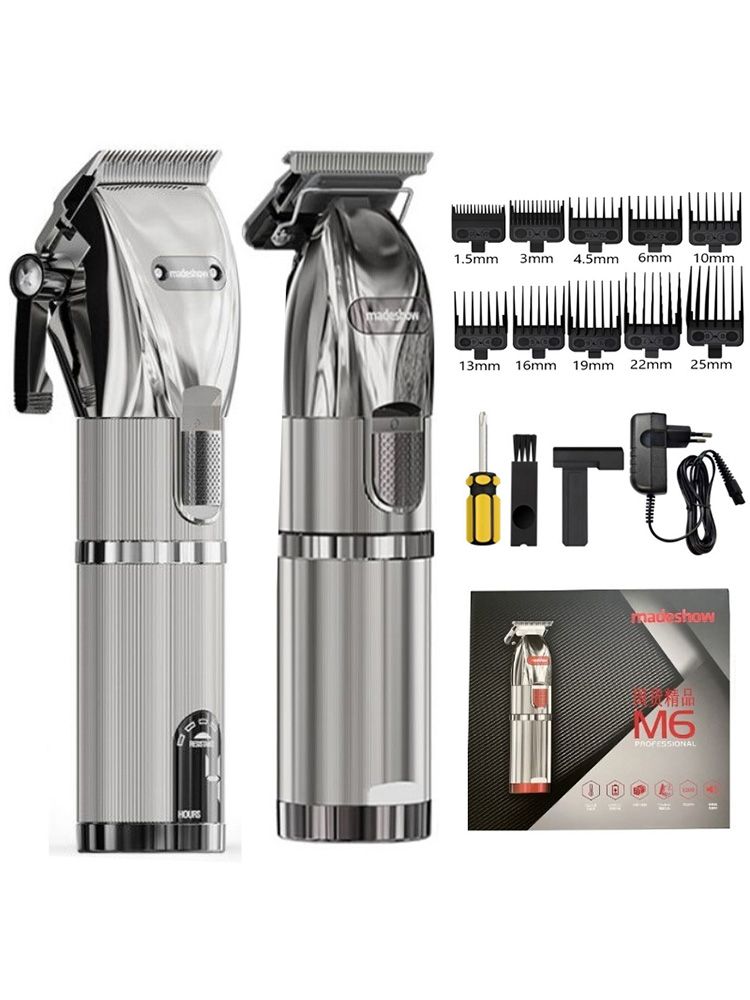 jRLProfessionalНабордлястрижкиmadeshowM5+M6,серебристый,красный