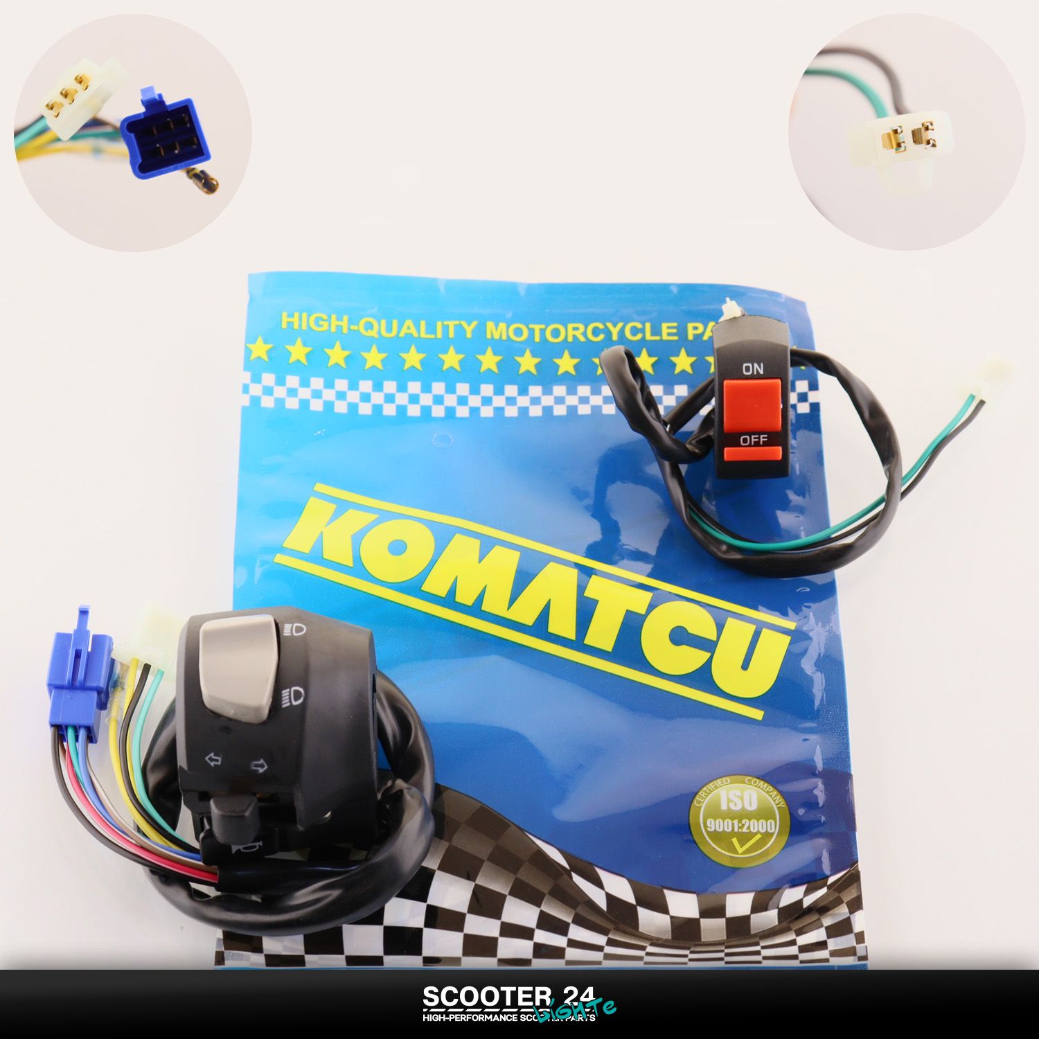 Блоки кнопок руля (пара пульты) на мопед Yamaha YBR125 / Ямаха ЮБР 125 кубов