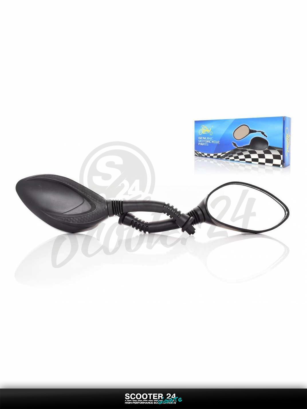 Зеркала для мотоцикла / мопеда и скутера пара M8 обрезиненная ножка, паттерн "LIPAI" с резьбой 8 мм на мототехнику