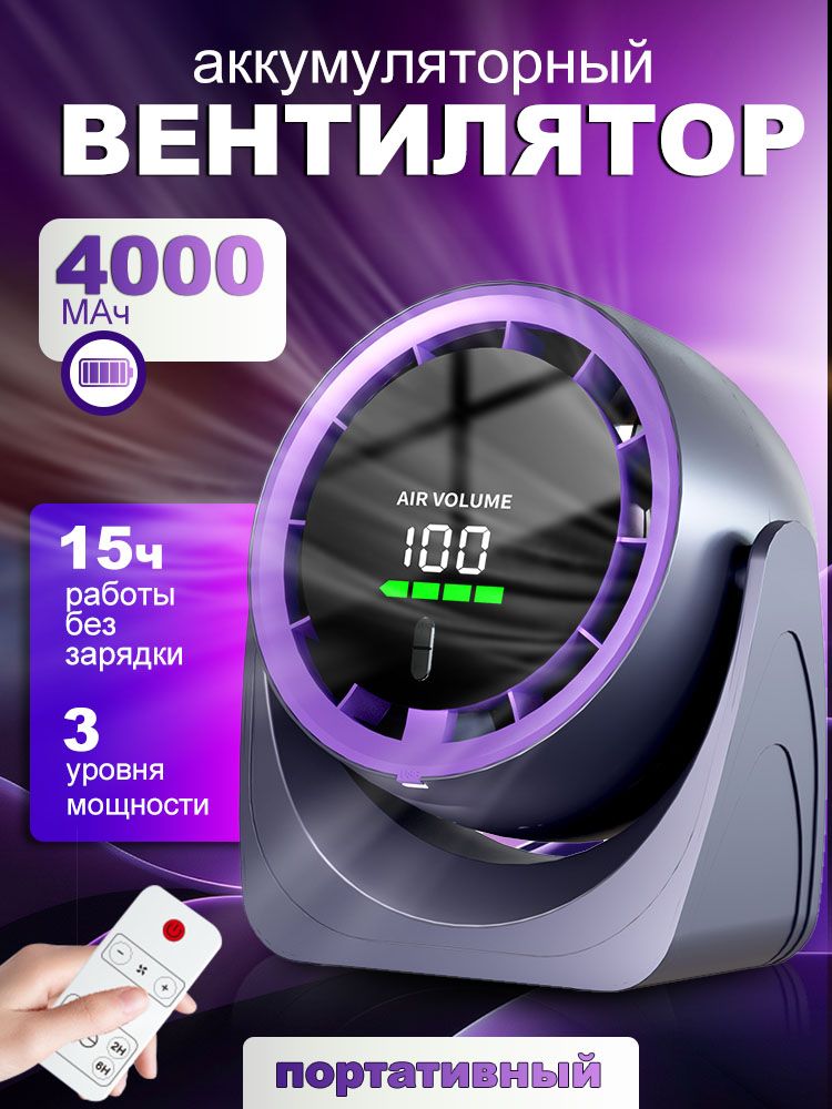 Мини-вентиляторНастольныйвентилятор,портативныйвентиляторсаккумуляторнойбатареейемкостью4000мАч-фиолетовый,обычнаямодель