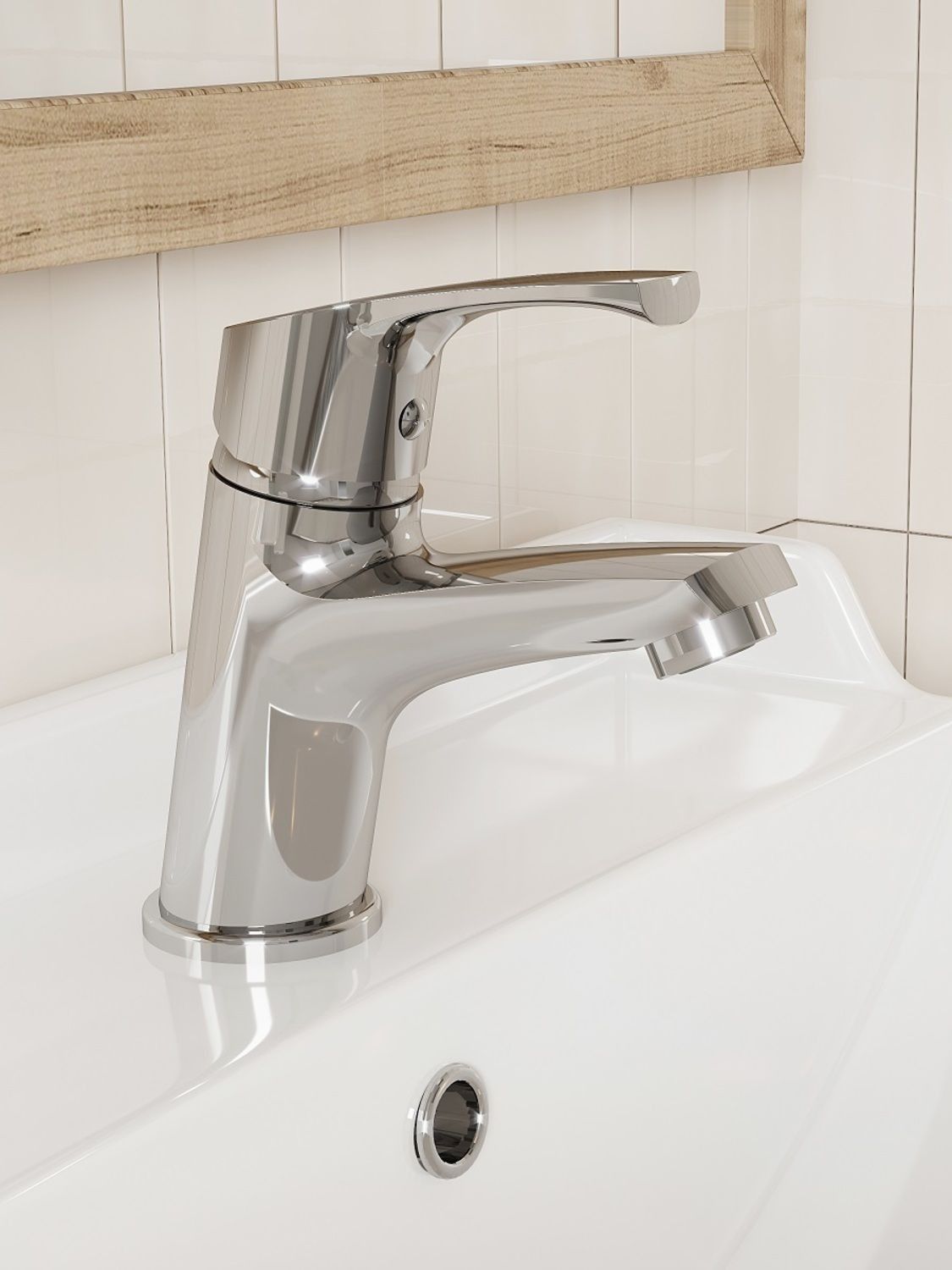 Фото товара на маркетплейсе ozon Смеситель для раковины Milardo, латунь, хром, Sterm, STESB00M01