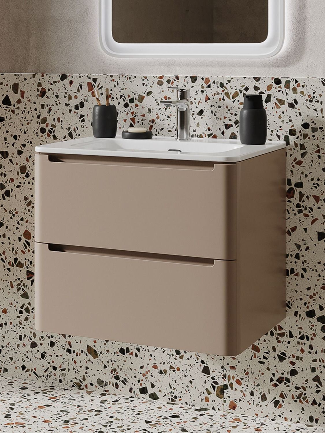 Фото товара на маркетплейсе ozon Тумба подвесная (без раковины) IDDIS, 60 см, капучино, Edifice, EDI60C0i95 подходит умывальник арт. 0106000i28