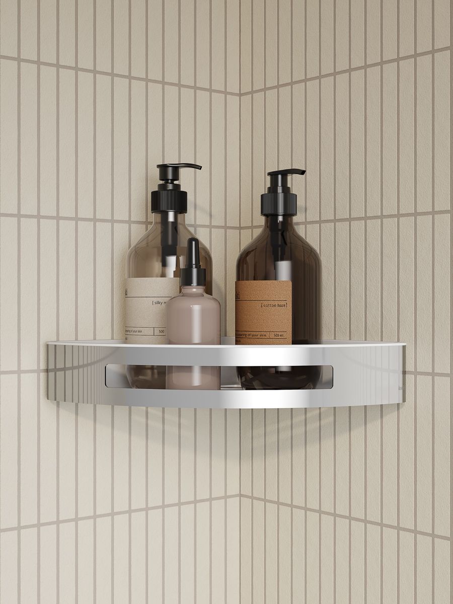 Фото товара на маркетплейсе ozon Полка для ванной настенная, угловая, нержавеющая сталь, IDDIS, SHE11SPi44