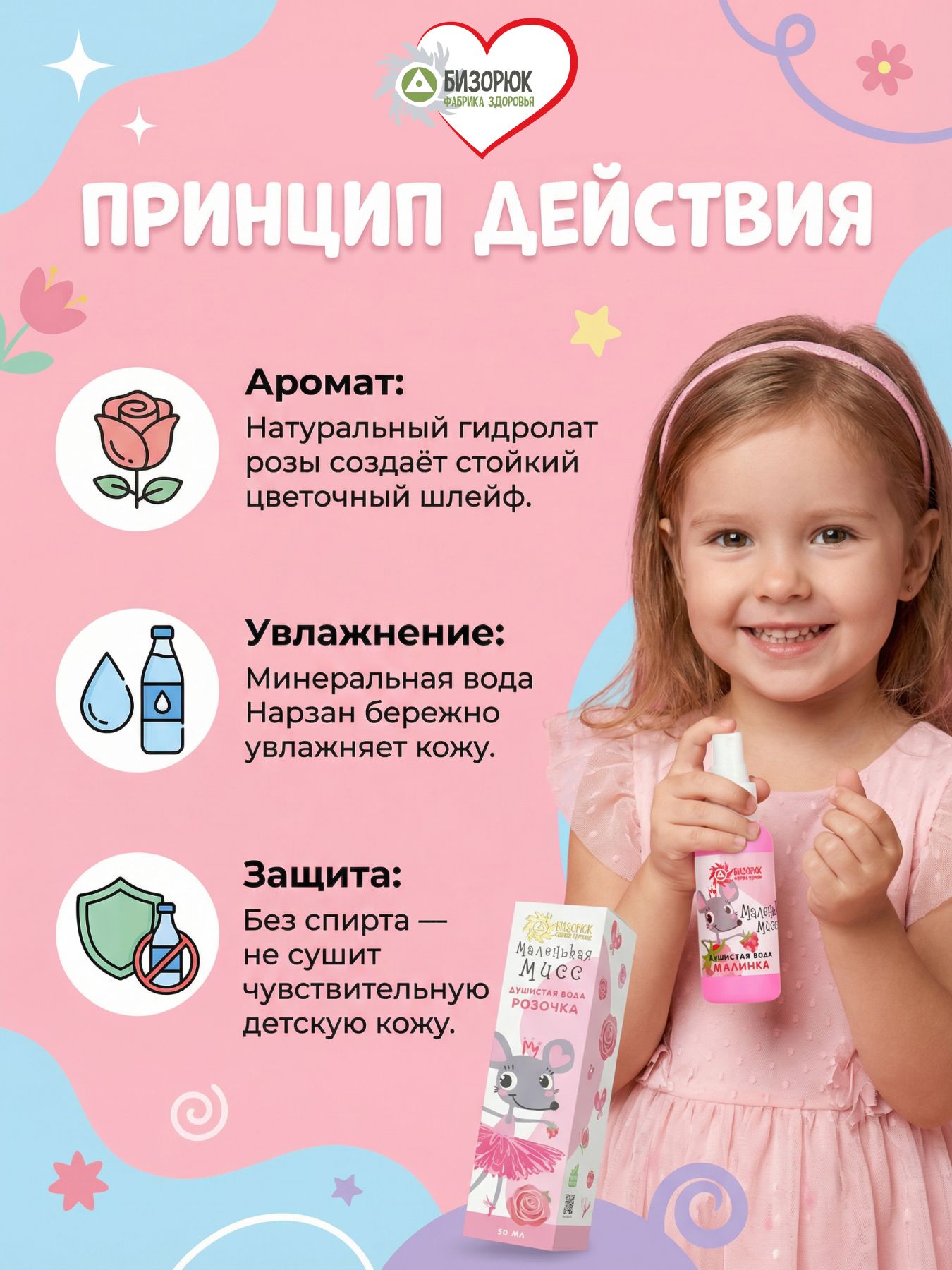 Мист детский спрей роза душистая водичка