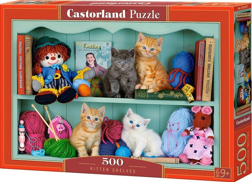 CastorLand Пазл Котята на полках, 500 деталей #1