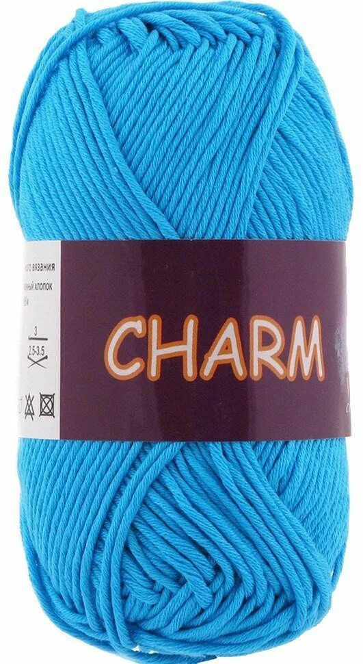 Пряжа Vita cotton Charm (Вита Шарм) цвет 4172 яркая бирюза 50гр/106 м. (100% мерсеризованный хлопок) #1