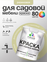 Резиновая краска Malare для садовой мебели/ по дереву, для наружных и внутренних работ/ быстросохнущая моющаяся без запаха полуглянцевая, фисташковый, 1 кг