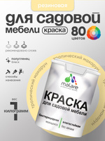 Резиновая краска Malare для садовой мебели/ по дереву, для наружных и внутренних работ/ быстросохнущая моющаяся без запаха полуглянцевая, тропический макарун, 1 кг