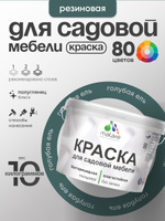 Резиновая краска Malare для садовой мебели/ по дереву, для наружных и внутренних работ/ быстросохнущая моющаяся без запаха полуглянцевая, голубая ель, 10 кг