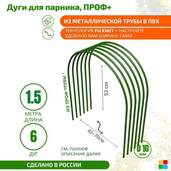 Комплект дуг для парника, Металл, ПВХ (поливинилхлорид), 6 шт - купить ...
