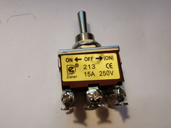 Переключатель-тумблер KN-213 250в 10а (6с) 0N-OFF-(ON) двухполюсный ...