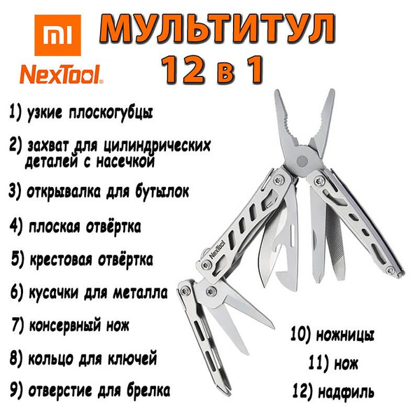 Мультитул 12 функций в 1 Xiaomi NexTool Mini Flagship (NE20146, KT5022 ...