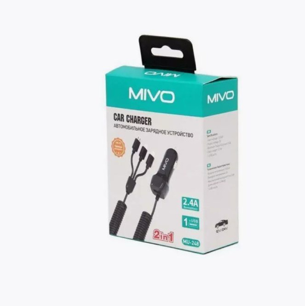 Автомобильное зарядное устройство MIVO MU-248/ 1 USB-порт купить на ...