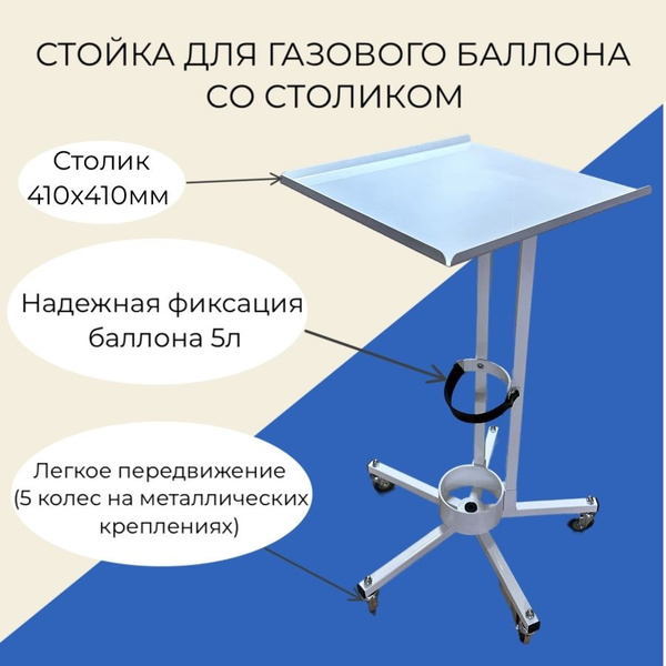 Стойка для баллона 5л передвижная со столом купить на OZON по низкой ...