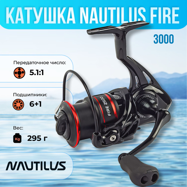 Катушка Nautilus naut-fire, Безынерционная, 3000, Передний фрикцион ...