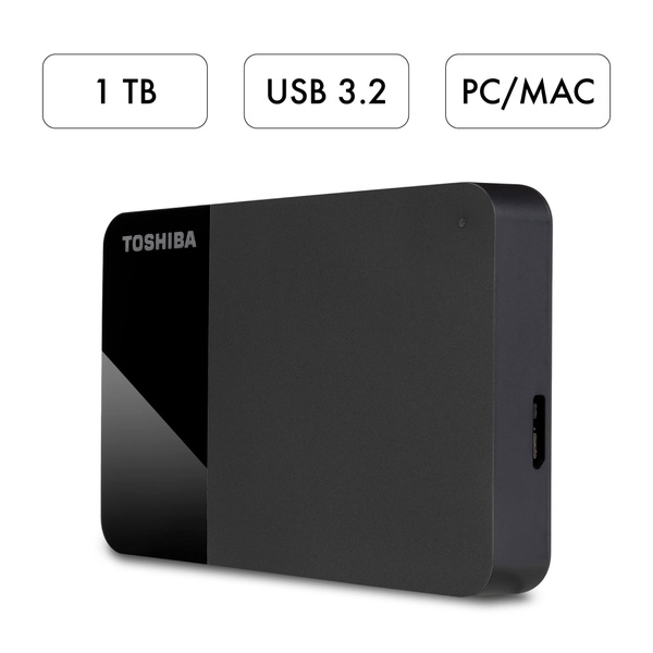 Toshiba 1 ТБ Внешний жесткий диск Canvio Ready (HDTP310YK3AA), черный ...