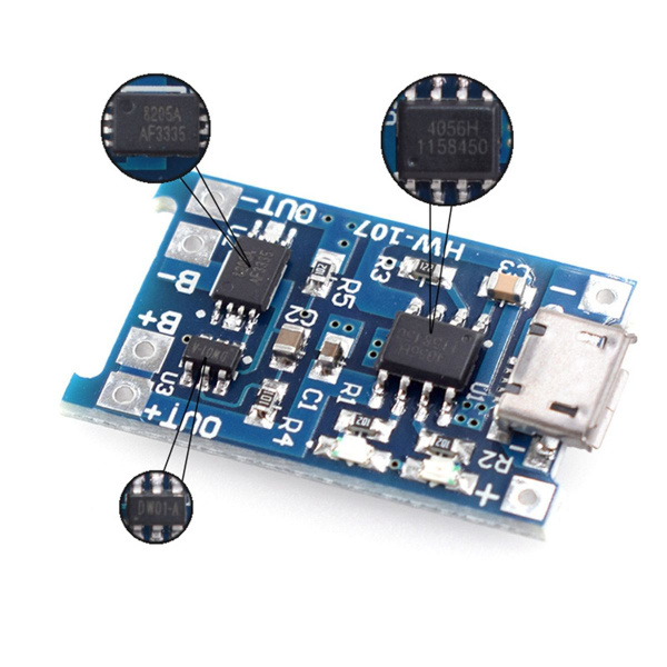 50 шт. плата зарядки литиевых аккумуляторов Micro-USB 18650, модуль ...