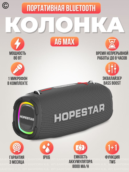 Беспроводная колонка HOPESTAR A6 MAX - купить по доступным ценам в ...
