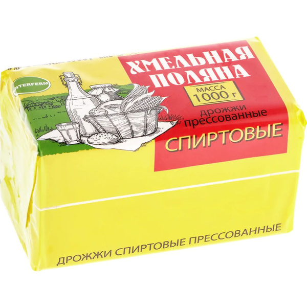 Дрожжи спиртовые прессованные "Хмельная поляна", 1000г - купить с ...