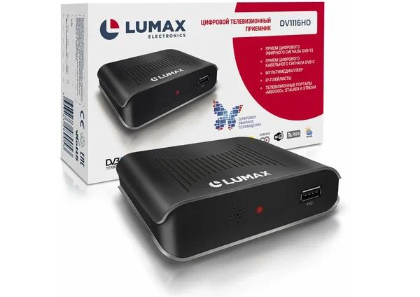 ТВ-ресивер Lumax DV- 1116, черный купить по выгодной цене в интернет ...