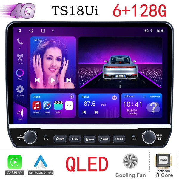 Автомагнитола 10.1 дюймов 2 дин Андроид,TS18ui 6+128 Гб,8 ядер Android ...