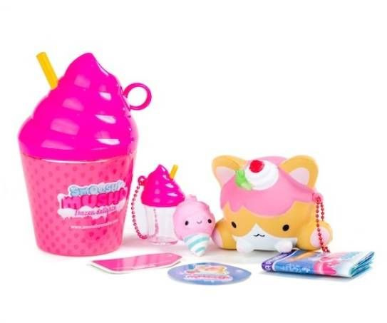 Коллекционная игрушка Smooshy Mushy Смузи сюрприз Антистресс розовая ...