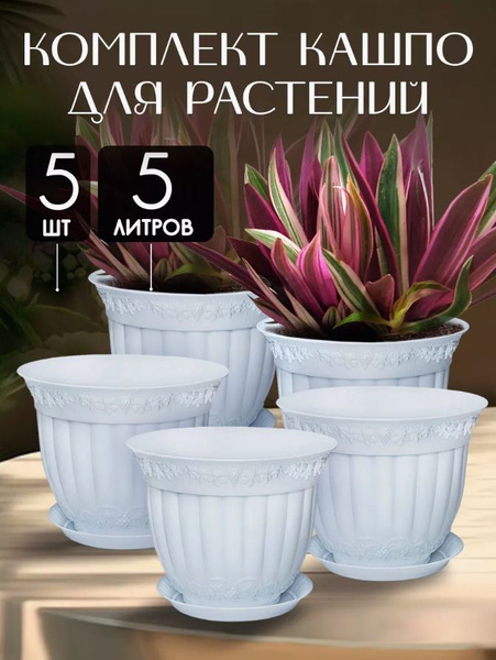 Горшок, кашпо для цветов растений, цветочный пластиковый для балкона ...