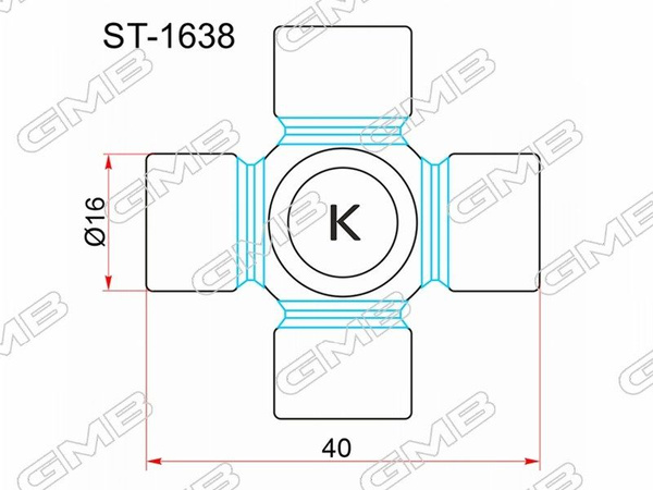 IPSAIP_ST-1638 Крестовина рулевого вала TOYOTA CALDINA AT191 CT19# 92 ...
