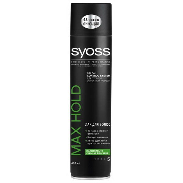 Лак для волос SYOSS Salon Control-System Max Hold максимально сильная ...