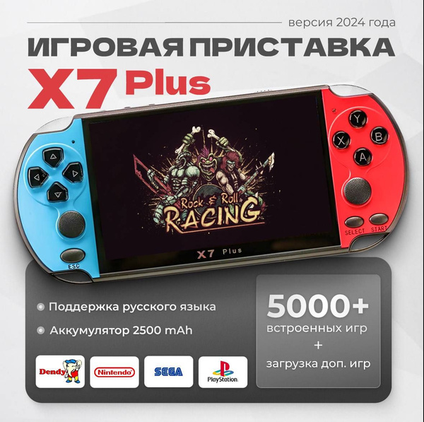 Портативная игровая приставка ретро консоль X7 PLUS 8 Гб + 64 Гб ...