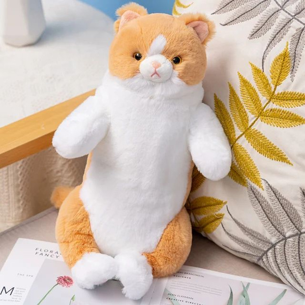 Мягкая игрушка реалистичный, пушистый, котик, кот глазастик 30 см ...