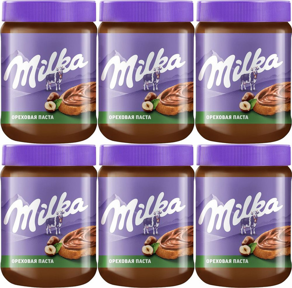 Паста Milka шоколадно-ореховая, комплект: 6 упаковок по 350 г Бельгия ...