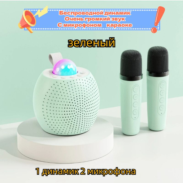 Портативная КАРАОКЕ система, колонка с двумя микрофонами Подарки для ...