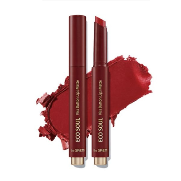 the SAEM Eco Soul Kiss Button Lips Matte 02 Chilling Red
