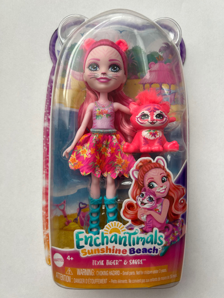 Кукла Mattel Enchantimals Sunshine Beach Тикси Тигр с питомцем HXB97 ...